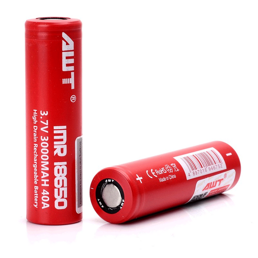 AWT RED - 18650 - 3.7V 3000MAH 40A - BATTERY